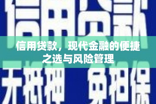 康马信用贷款，现代金融的便捷之选与风险管理