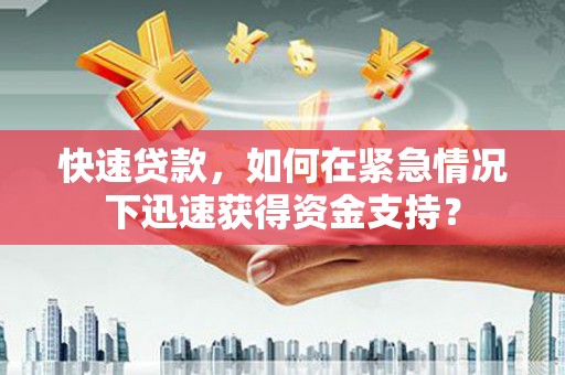康马快速贷款，如何在紧急情况下迅速获得资金支持？
