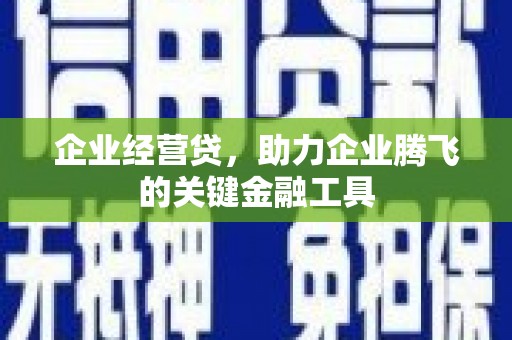 康马企业经营贷，助力企业腾飞的关键金融工具
