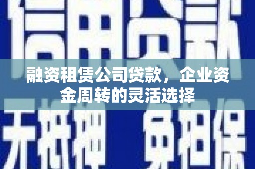 康马融资租赁公司贷款，企业资金周转的灵活选择