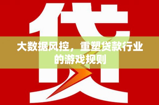 康马大数据风控，重塑贷款行业的游戏规则