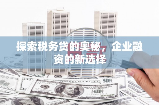 康马探索税务贷的奥秘，企业融资的新选择