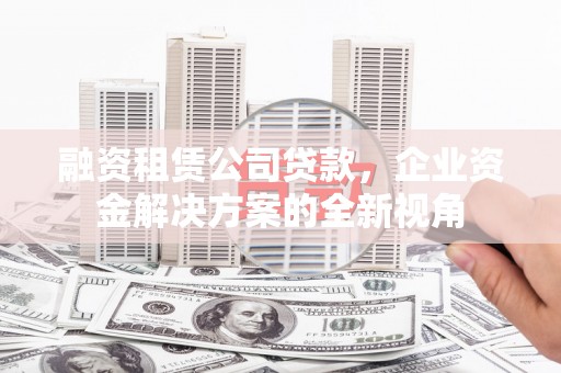 康马融资租赁公司贷款，企业资金解决方案的全新视角
