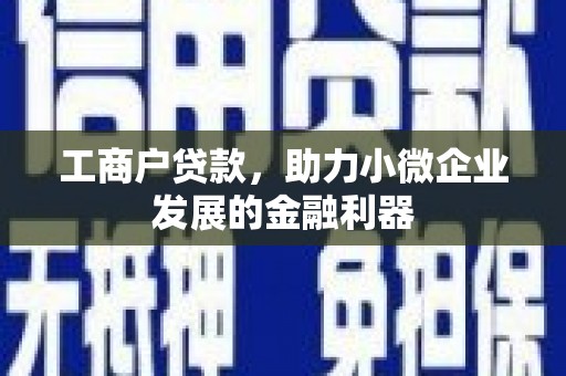 康马工商户贷款，助力小微企业发展的金融利器