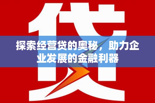 康马探索经营贷的奥秘，助力企业发展的金融利器