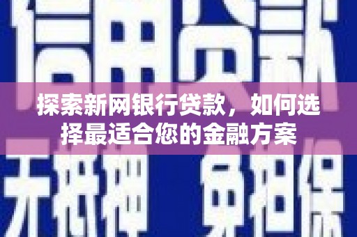 康马探索新网银行贷款，如何选择最适合您的金融方案