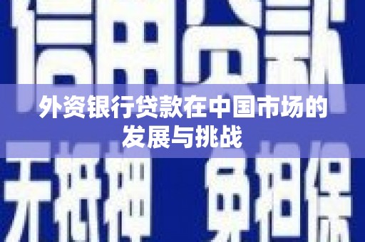 康马外资银行贷款在中国市场的发展与挑战