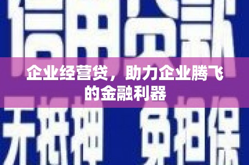 康马企业经营贷，助力企业腾飞的金融利器