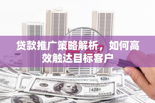 康马贷款推广策略解析，如何高效触达目标客户