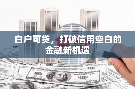 康马白户可贷，打破信用空白的金融新机遇