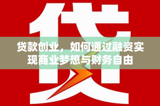 康马贷款创业，如何通过融资实现商业梦想与财务自由