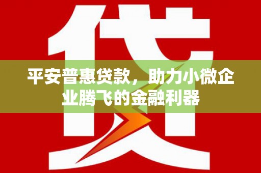 康马平安普惠贷款，助力小微企业腾飞的金融利器