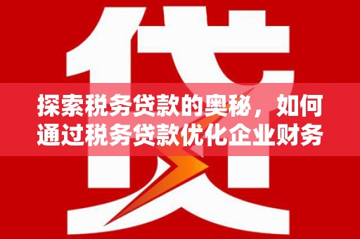 康马探索税务贷款的奥秘，如何通过税务贷款优化企业财务