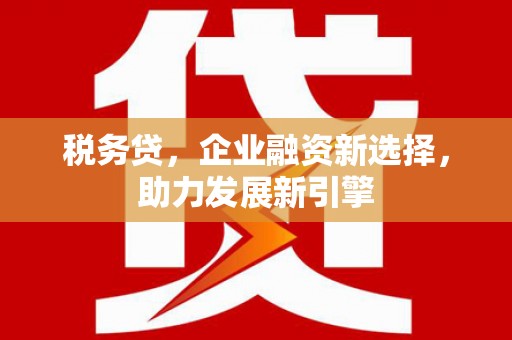 康马税务贷，企业融资新选择，助力发展新引擎