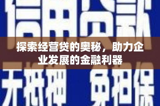 康马探索经营贷的奥秘，助力企业发展的金融利器