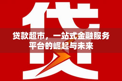 康马贷款超市，一站式金融服务平台的崛起与未来