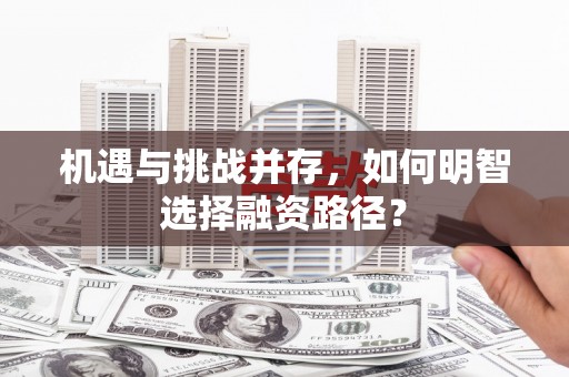 康马机遇与挑战并存，如何明智选择融资路径？